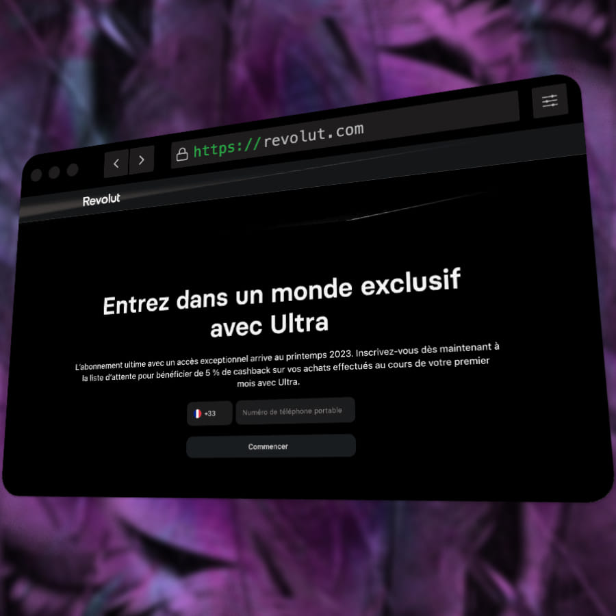 Inscription sur la liste d'attente de Revolut Ultra