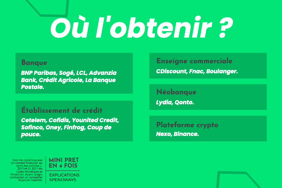 Où obtenir un mini prêt en 4 fois
