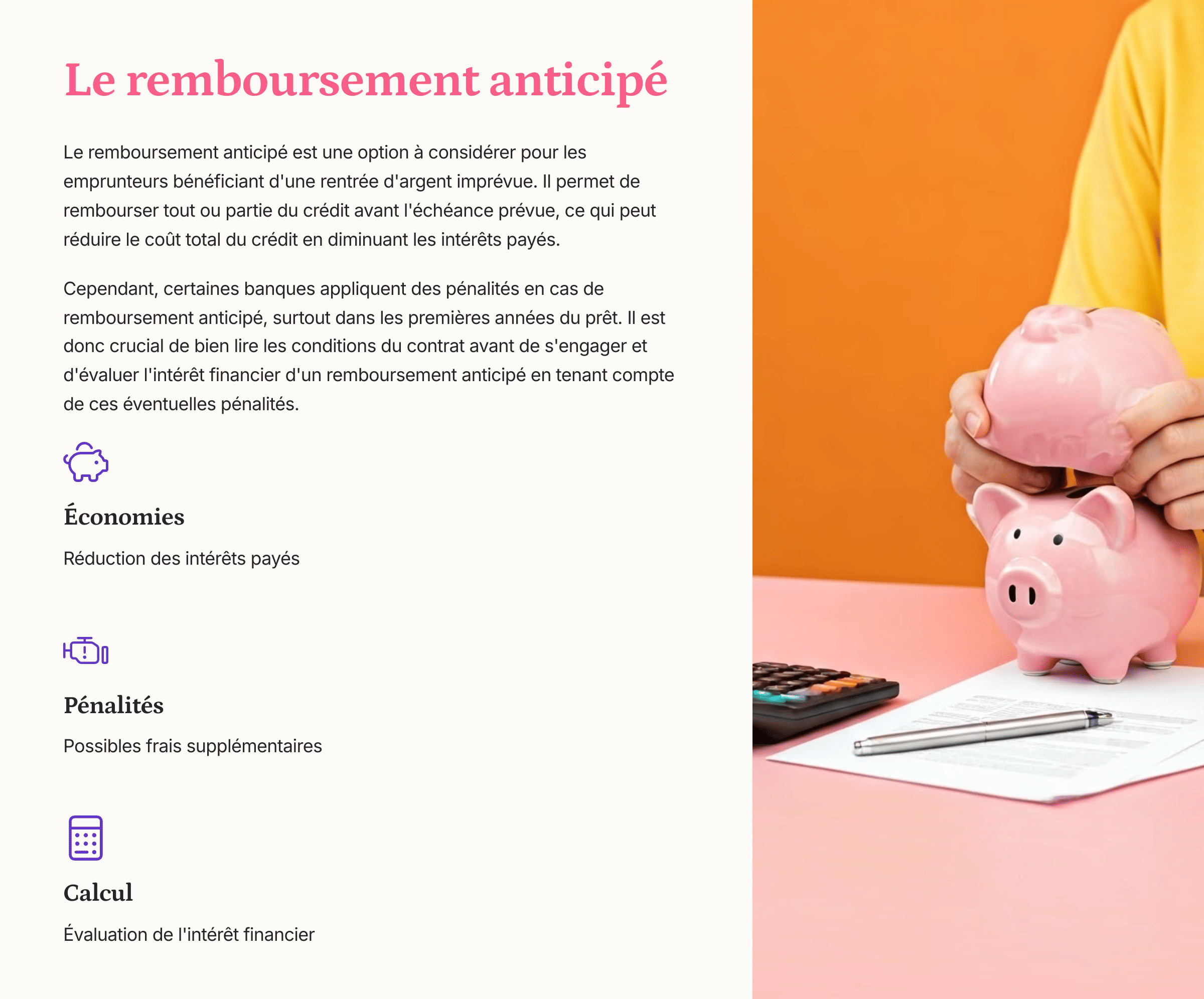 Le remboursement anticipé