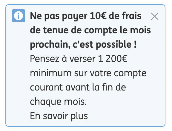 Frais de tenue de compte en cas de salaire non versé