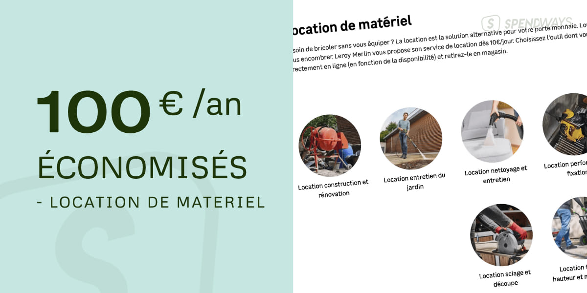 Location de matériel pour économiser de l'argent