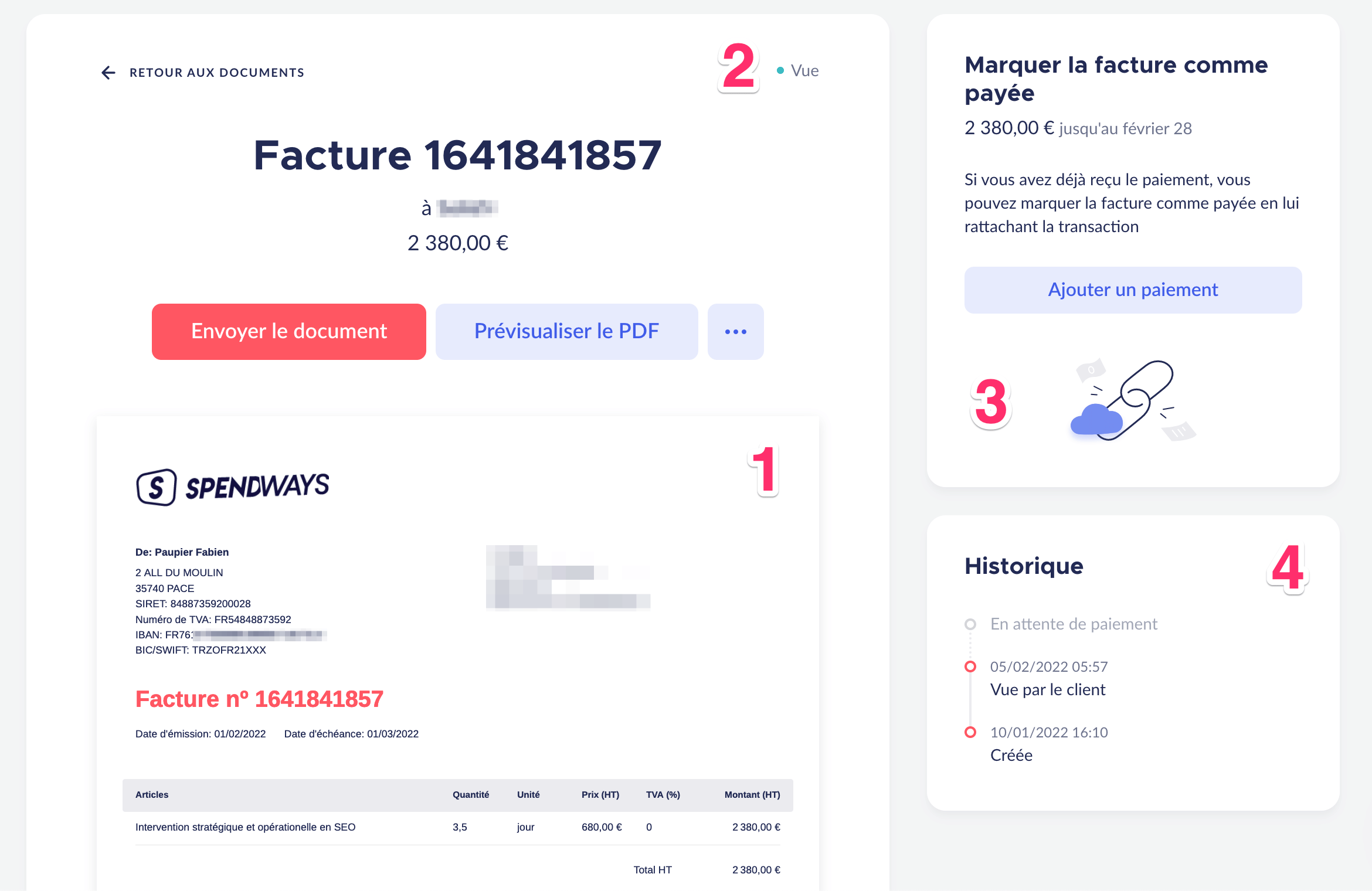 Facture FINOM finalisée