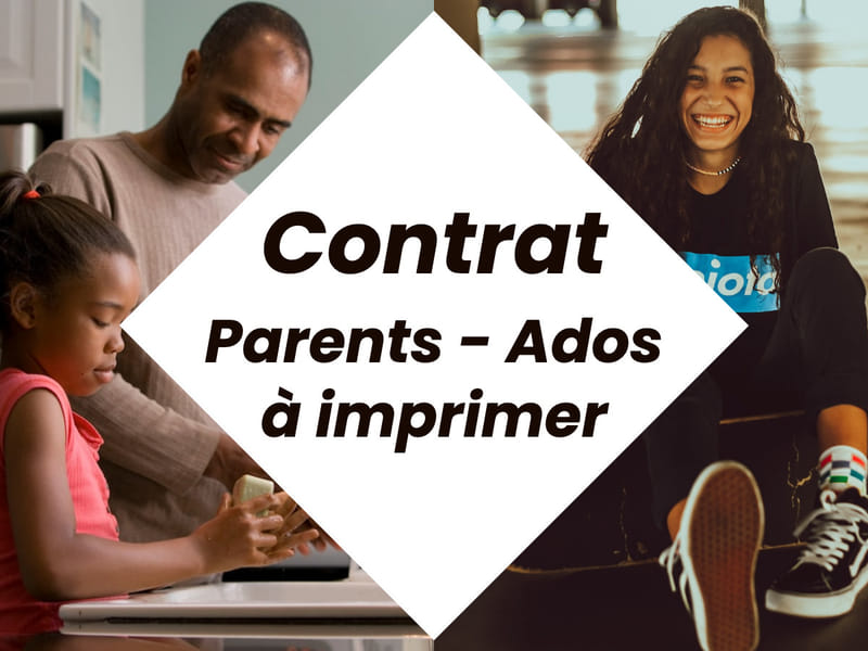 Contrat parent-adolescent : les règles de vie pour la maison à imprimer