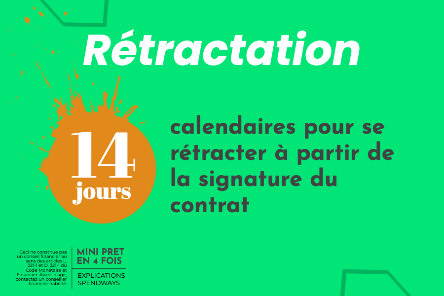 Rétractation d'un contrat de mini prêt en 4 fois