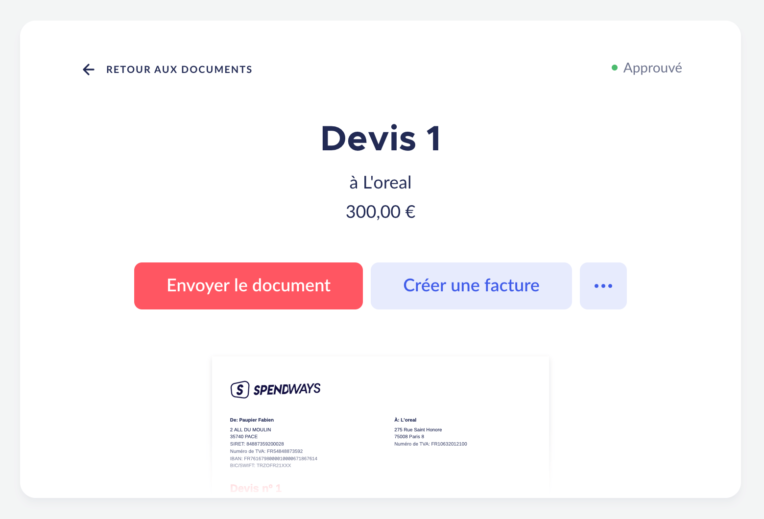 FINOM conversion de devis en facture