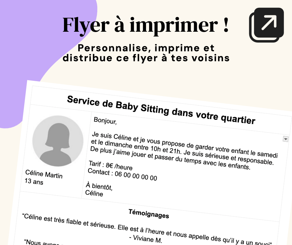 Flyer à imprimer et à distribuer à ses voisins