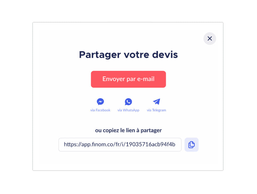 Envoi du devis au client depuis FINOM