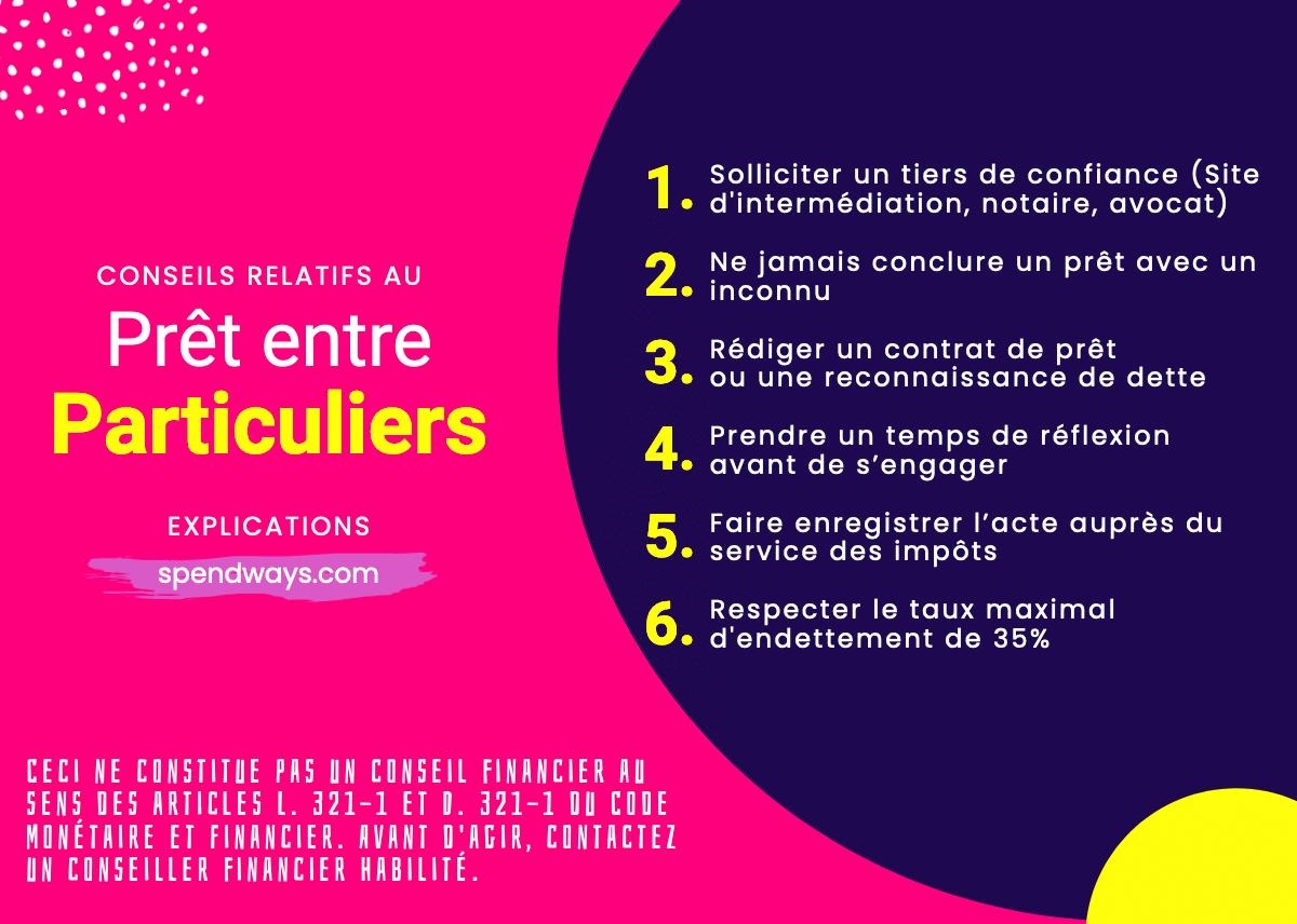 Conseils relatifs au prêt entre particulier