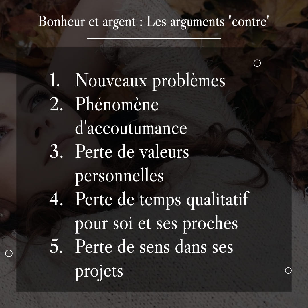 argent et bonheur arguments contre