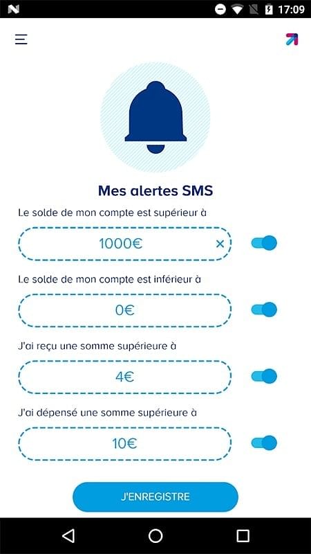 Boursorama Kador mobil alkalmazás tinédzserek számára: SMS riasztások