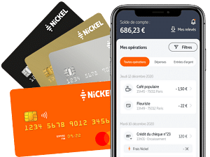 Compte Nickel : application mobile et cartes bancaires PVC et métal